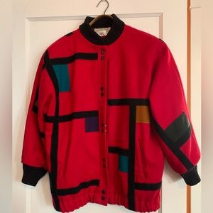 International scene funky color block jacket